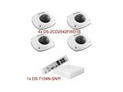 Hikvision DS 2CD2542FWD IS 2.8mm Lens IP Camera 4MP WDR Mini Dome Network Camera DS 7104N SN P 4CH POE NVR