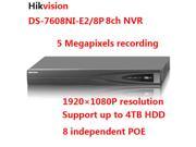 Hikvision DS 7608NI E2 8P 5MP 1080P 2SATA 8PoE 8ch Network Video Recorder Onvif