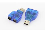 2PCS X USB Male to 2 Dual PS2 Female converter Connecter Adapter USB to PS 2 converter adapter cable