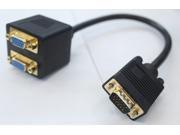 Tekit VGA Male to 2x VGA Female Video Splitter converter adapter Cable VGA M to 2 VGA F converter splitter adaptor