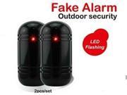 TeKit Dummy Fake Security Detector Burglar Alarm Flashing Infrared LED Indoor Outdoor Dummy Fake Alarm Security siren With LED Flashing Light for Home security