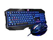 Tekit NTRC100120W LED Backlight Gaming Keyboard 7 Color Lights Changed Mouse Combo Bundle Blue Red