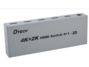 DTECH DT 7041 4 in 1 out HDMI Splitter 4Kx2K and high definition 7.1 channel output switching support w 3D HDCP 1080P Support with IR Remote