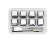 Tekit 8Pcs Stainless Steel Chilling Ice Cubes for Whiskey Wine
