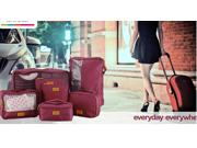Tekit® Nylon Packing Cubes Travel Luggage Organizers Toiletry Bags Storage bags Nesting Mesh Bag 7PCS SET