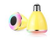 Kren 2 IN 1 Smart Bluetooth LED Light Bulb Smartphone controlled Dimmable Multicolored Colour Changing LED Light Bluetooth 4.0 Speaker Build in Yellow E27
