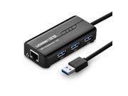 3 Port USB 3.0 Hub with Gigabit Ethernet Port RJ45 10 100 1000 Lan Wired Network Adapter 20265 Support Windows10 8.1 8 7 XP Vista Mac OS X and Linux for Win
