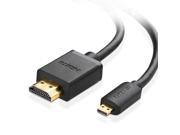 Micro HDMI Type D to HDMI Type A Male to Male High Speed Cable with Ethernet Gold Plated Support 3D 4K Resolution and Audio Return for Smart Phones Tabl