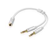 Headphone Splitter For Computer 3.5mm Female to 2 Dual 3.5mm Male Headphone Mic Audio Y Splitter Cable Smartphone Headset to PC Adapter 10790