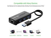 3 Ports USB 3.0 Hub with 10 100 1000Mbps Gigabit Ethernet Network Support Windows 8.1 8 7 XP Vista Mac OS X and Linux Compatible for Windows Surface Pro Idea