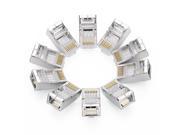 10 Pack Network Connector Cat5e Cat5 Ethernet Crimp Connector Crystal 8P8C Network Plug RJ45 Connector Cat6 Crimp Connector Cat5E Cat5 Ethernet Network Cab