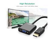 DP to VGA Displayport DP to VGA Male to Female Cable Adapter Gold Plated Support 1080p Black 20415