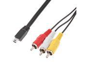 3RCA Male AV Port to Male Mini USB 2.0 Port Cable for GoPro HERO3 HERO 3 GoPro Composite Cable HERO3 HERO3 Only