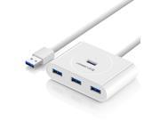 USB 3.0 Hub 4 Port USB 3 Data Hub Portable Super Speed for your MacBook MacBook Air Mac Mini and Microsoft Surface Ultrabooks 30 inch Cable USB Hub White 20