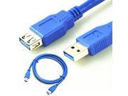 SuperSpeed USB 3.0 Type A Male to Female Extension Cable in Blue USB3.0 M to USB3.0 F Converter cable 5ft 1.5m