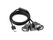 USB 2.0 to RS232 DB9 4 Ports Serial Male Converter Adapter Cable with Nuts Driverless for Win10 8.1 Compatible with Window XP Win7 Win8 Win10 Vista Linux MAC