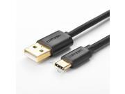 Gold Plated USB 2.0 Type A Male to Reversible Type C Male Charge Sync Cable Support Max 5V 3A for Latest Smartphones Tablets Other USB Type C Supported Devic