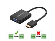 Active HDMI to VGA Adapter Converter with Audio and Mirco USB Converter Premium Aluminum Case for Apple TV PC Laptop Ultrabook Raspberry Pi Chromebook Supp