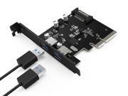QICENT PU31 2P BK 10Gbps USB 3.1 Dual 2 Port PCI Express to USB3.0 Controller Adapter Card for Windows Mini PCI E USB3.0