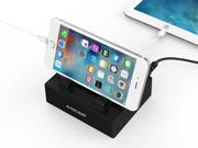 QICENT®DB 4U US BK 4 Port 30 Watt Micro Multiple USB Charging Station Family Size Desktop Charger Adapter Rapid Travel Charger with Stands for iPhone 6 Plus 5 5
