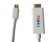LinkS Gold Plated Mini DisplayPort DP Thunderbolt to HDMI Cable in White 15FT Feet—Ship From US