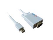 LinkS Gold Plated Mini DisplayPort DP Thunderbolt to VGA Cable in White 15 Feet —Ship From US