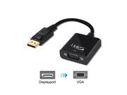 LinkS DisplayPort DP to VGA Male to Female Adapter in Black—Ship From US