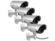TYCOCAM TD301 43 4pcs Pack Outdoor Fake Dummy Camera for Security Waterproof CCTV Surveillance with IR LEDs Silver