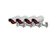 TYCOCAM TD302 42 4pcs Pack Fake Security Camera with 30 Illuminating LEDs Dummy camera Simulated Surveillance Camera Silver