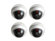 TYCOCAM TD104 42 4pcs Fake Dummy Dome CCTV Security Camera with Flashing Red LED light Simulated Surveillance Camera white color
