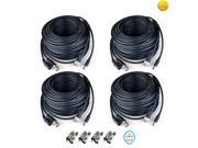 TYCOCAM TC0140 4 4pcs pack 131 feet 40M CCTV cable with power cable in Black also support SDI TVI CVI and AHD camera