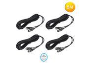 TYCOCAM TC0605 4 4pcs 5M 16FT 4Pin Aviation Connector Video Audio Extend Cable for CCTV Camera DVR