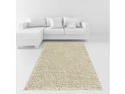 Maxy Home 5 x 7 Ivory Plain Solid Color Soft Shag Contemporary Area Rug 5 feet by 7 feet