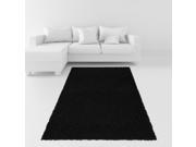 Maxy Home 5 x 7 Black Plain Solid Color Soft Shag Contemporary Area Rug 5 feet by 7 feet