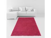 Maxy Home 5 x 7 Pink Plain Solid Color Soft Shag Contemporary Area Rug 5 feet by 7 feet