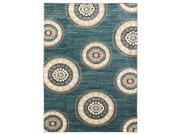 Maxy Home Medallion Circles 5 x 7 59 inch by 83 inch Teal BLUE Luxury Area Rug