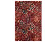 Maxy Home 3 3 x 5 RED Paisley Floral Rubber Back Non Skid Area Rug HMM5010