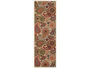 Maxy Home 2 8 x 9 10 IVORY Floral Paisley Rubber Back Non Skid RUNNER Rug