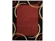Maxy Home 5 3 x 6 11 RED BLACK Contemporary Arches French Border Area Rug 5 ft by 7 ft