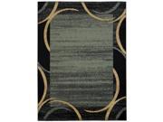 Maxy Home 5 3 x 6 11 BLUE BLACK Contemporary Arches French Border Area Rug 5 ft by 7 ft
