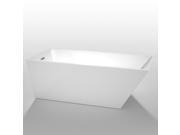 Wyndham Collection Hannah 67 inch Freestanding Bathtub in White with Polished Chrome Drain and Overflow Trim