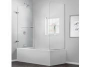 DreamLine Aqua Uno 56 to 60 in. W x 30 in. D x 58 in. H Hinged Tub Door Brushed Nickel Finish Hardware