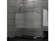 DreamLine Unidoor Plus 39 in. W x 34 3 8 in. D x 72 in. H Hinged Shower Enclosure Half Frosted Glass Door Chrome Finish Hardware