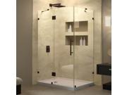 DreamLine QuatraLux 46 5 16 in. W x 32 1 4 in. D x 72 in. H Hinged Shower Enclosure Oil Rubbed Bronze Finish Hardware