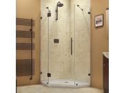 DreamLine PrismLux 38 1 4 in. W x 38 1 4 in. D x 72 in. H Hinged Shower Enclosure Oil Rubbed Bronze Finish Hardware