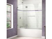 DreamLine AquaLux 56 to 60 in. W x 58 in. H Hinged Tub Door Chrome Finish Hardware