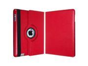 Red 360 Degree Rotating PU Leather Case Smart Cover Stand for Apple Ipad 2 3 4