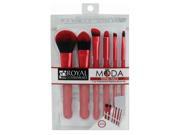 Royal And Langnickel Moda Total Face Brush 7 pc Set Red