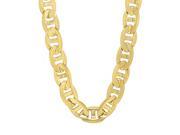 9mm 14k Gold Plated Mariner Link Chain Necklace 20