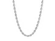 4mm Silver Plated Rope Chain Necklace 36
